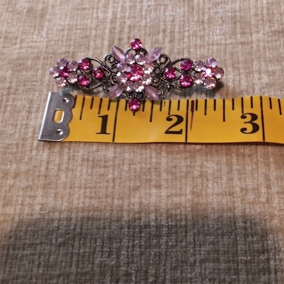 Vintage Pink Fuschia Rhinestone Brooch - Picture 5 of 7